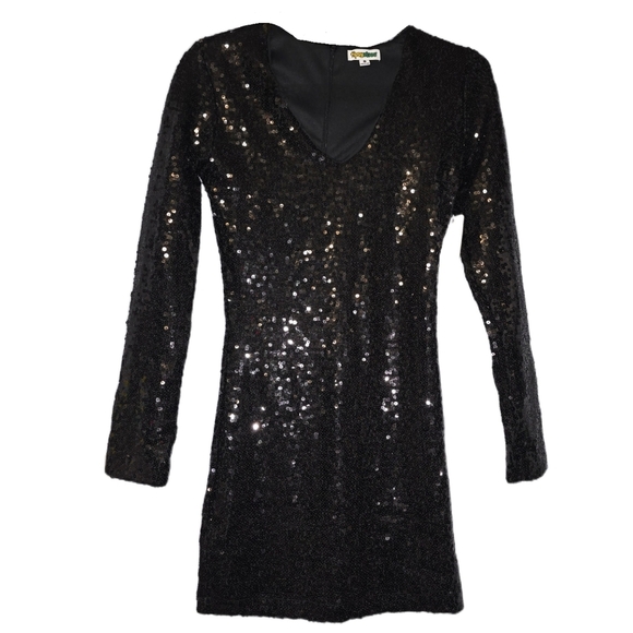 Tipsy Elves Women's Black Sequin Dress - Small - NWT - Picture 1 of 10